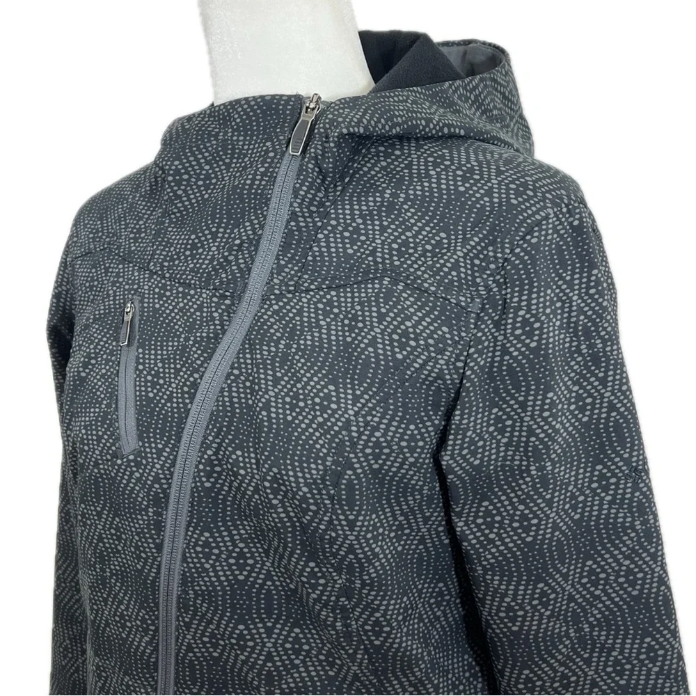 Columbia Jacket Asymmetrical Zip Omni-Shield Softshell Hooded Black Gray Medium